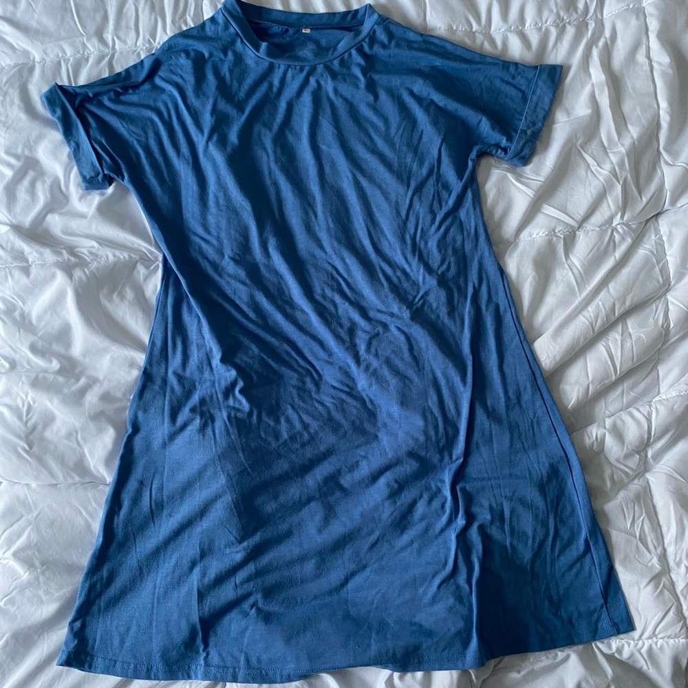 Light Blue Shirt Dress, Size Large